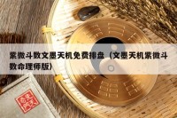 紫微斗数文墨天机免费排盘（文墨天机紫微斗数命理师版）