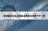 宝宝起名大全,在线起名男孩女孩两个字一样