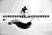 向日葵的花语风水禁忌（向日葵花的寓意和风水）