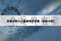 紫微斗数入门基础知识详解（紫微斗数）