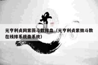 元亨利贞网紫薇斗数排盘（元亨利贞紫微斗数在线排系统盘系统）