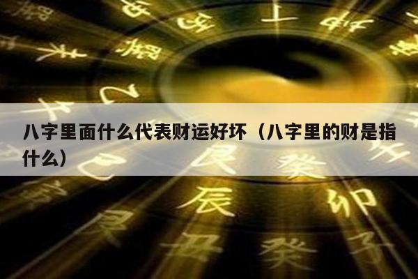 八字里面什么代表财运好坏（八字里的财是指什么）