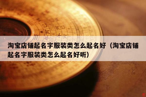 淘宝店铺起名字服装类怎么起名好（淘宝店铺起名字服装类怎么起名好听）