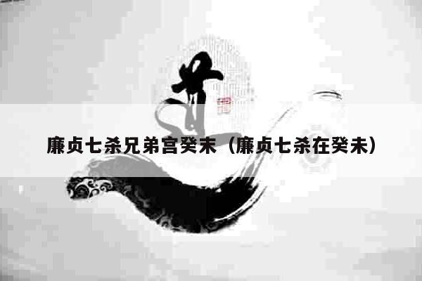 廉贞七杀兄弟宫癸末（廉贞七杀在癸未）