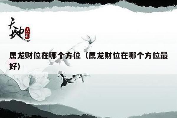 属龙财位在哪个方位（属龙财位在哪个方位最好）