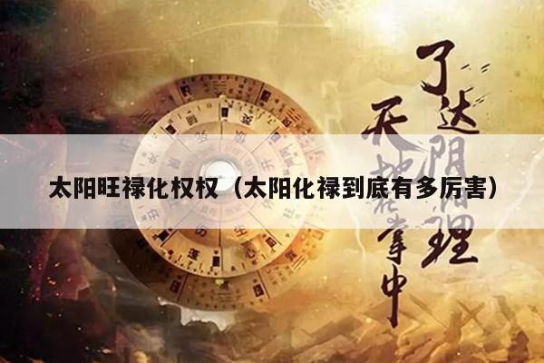 太阳旺禄化权权（太阳化禄到底有多厉害）