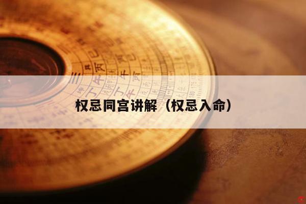 权忌同宫讲解（权忌入命）