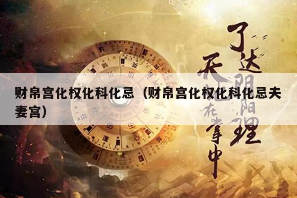 财帛宫化权化科化忌（财帛宫化权化科化忌夫妻宫）