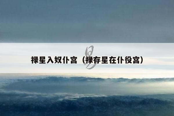 禄星入奴仆宫（禄存星在仆役宫）