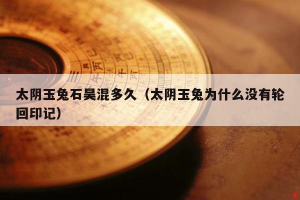 太阴玉兔石昊混多久(太阴玉兔为什么没有轮回印记)
