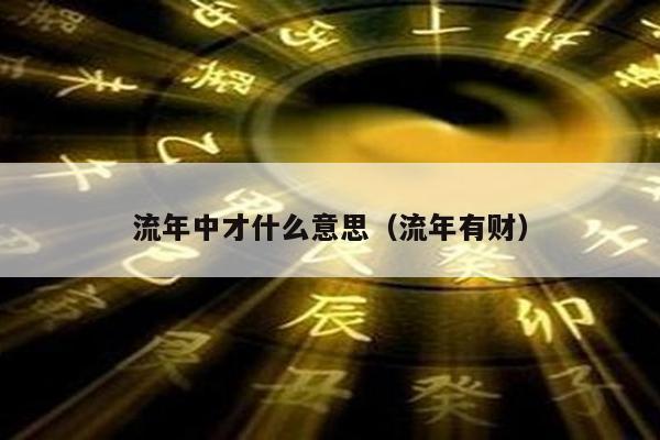流年中才什么意思（流年有财）