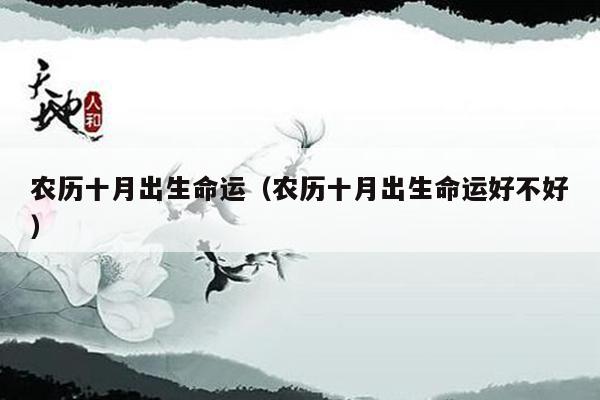农历十月出生命运（农历十月出生命运好不好）